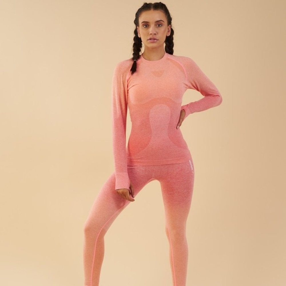 NWT Gymshark Ombre Seamless Longsleeve Peach Coral